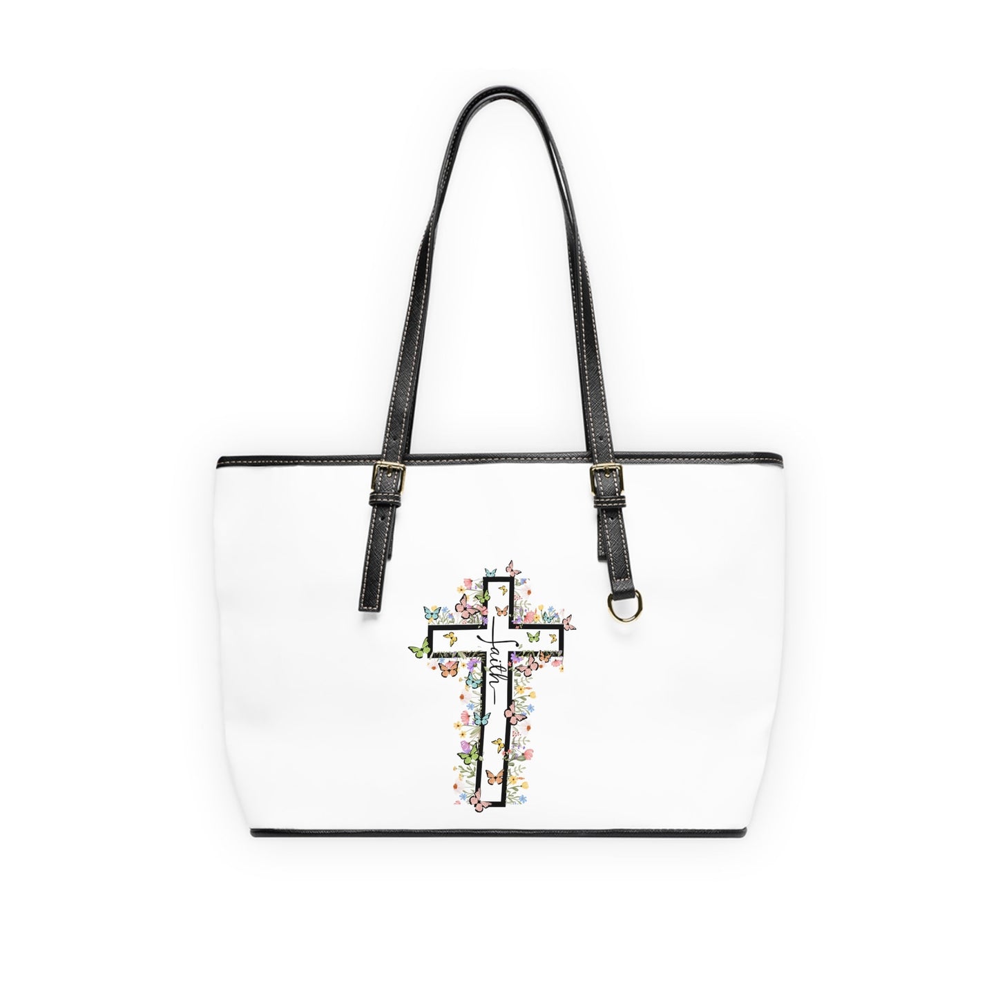Faith, Floral Cross PU Leather Shoulder Bag