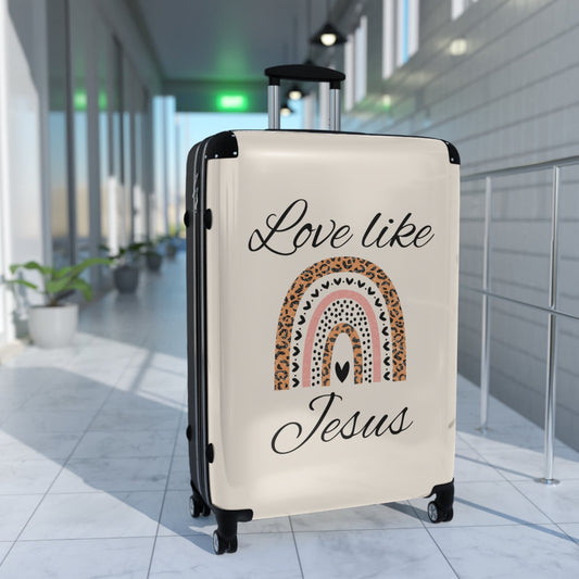 Love Like Jesus Suitcase, Custom Suitcase, Religious Gift, Unique Luggage
