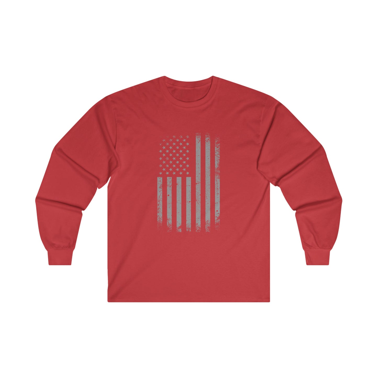 American Flag Ultra Cotton Long Sleeve Tee, USA, Military Gift, Gift for him
